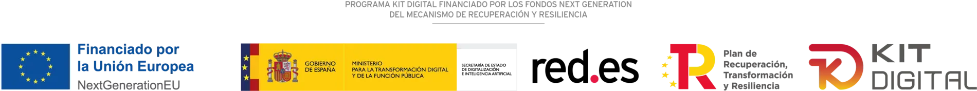 Financiado por la Unión Europea, NextGenerationEU. Gobierno de España. Red.es. Plan de Recuperación, Transformación y Resiliencia. Kit Digital.